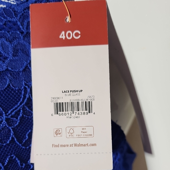 Blue Lace Full-Coverage Bra with Adjustable Straps - Picture 2 of 8